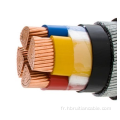 Câble d&#39;alimentation blindé en cuivre isolé en PVC ou XLPE